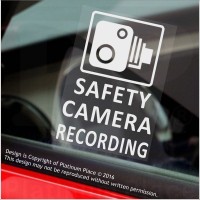 4 x SAFETY CAMERA Recording-60x87mm WINDOW Stickers-Vehicle Security Warning Dash Cam Signs-CCTV,Car,Van,Truck,Taxi,Mini Cab,Bus,Coach 